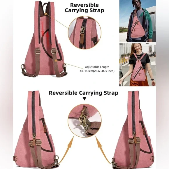 Canvas Backpack or Sling Convertible Bag - Picture 6 of 6